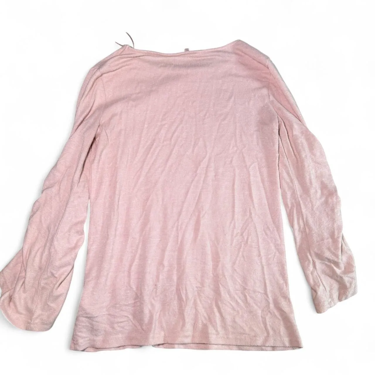 Juicy Couture Top Womens XS Pink Long Sleeve Boat Neck Ruched Flare Bow Cuff Y2K - Image 6