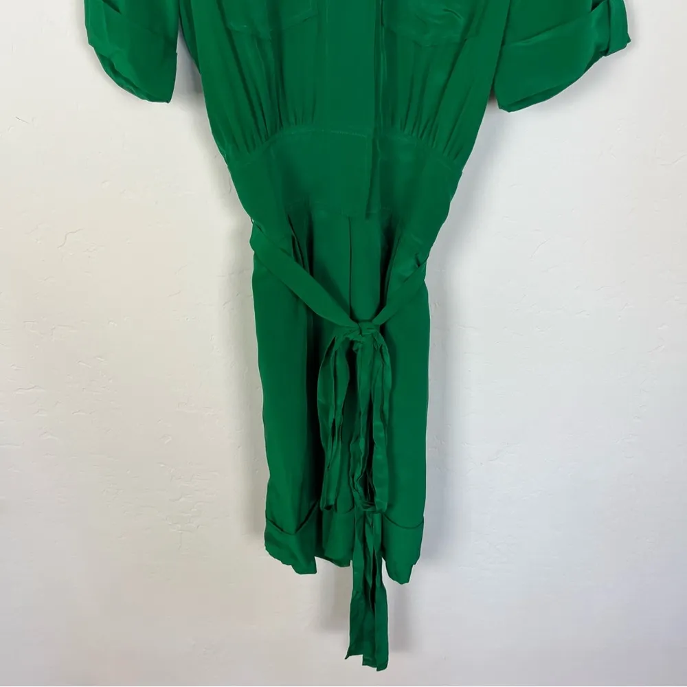 Marc by Marc Jacobs  Stara Silk Romper in Emerald Green - Image 4