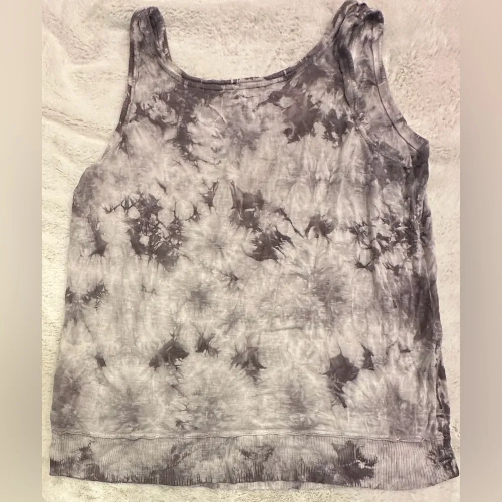 Knox Rose XL Tank Top Gray Tie Dye Flowy Casual Beach Vacation Sleeveless Shirt - Image 2