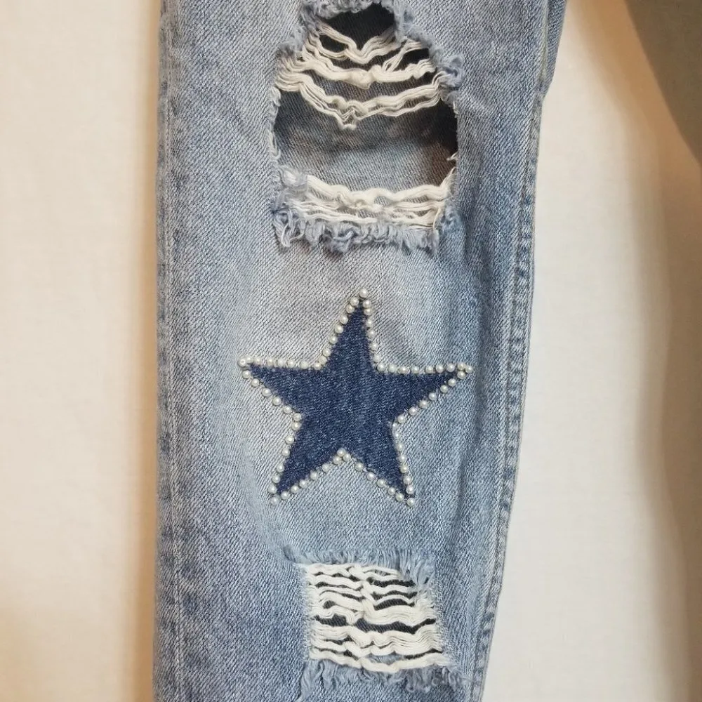 Sandro Paris high rise ankle Star Jeans Blue Size 27 - Image 4