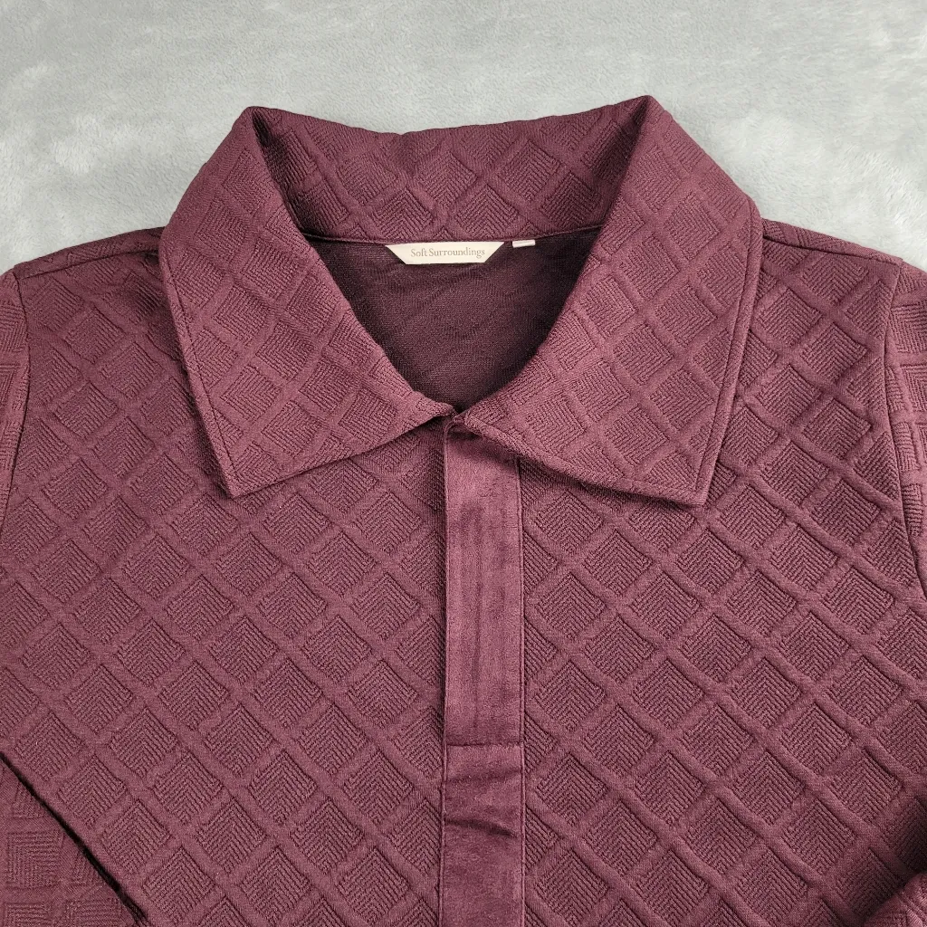 Soft Surroundings Women's Jacquard Dorothy Pullover in Merlot Size 3X - Image 3