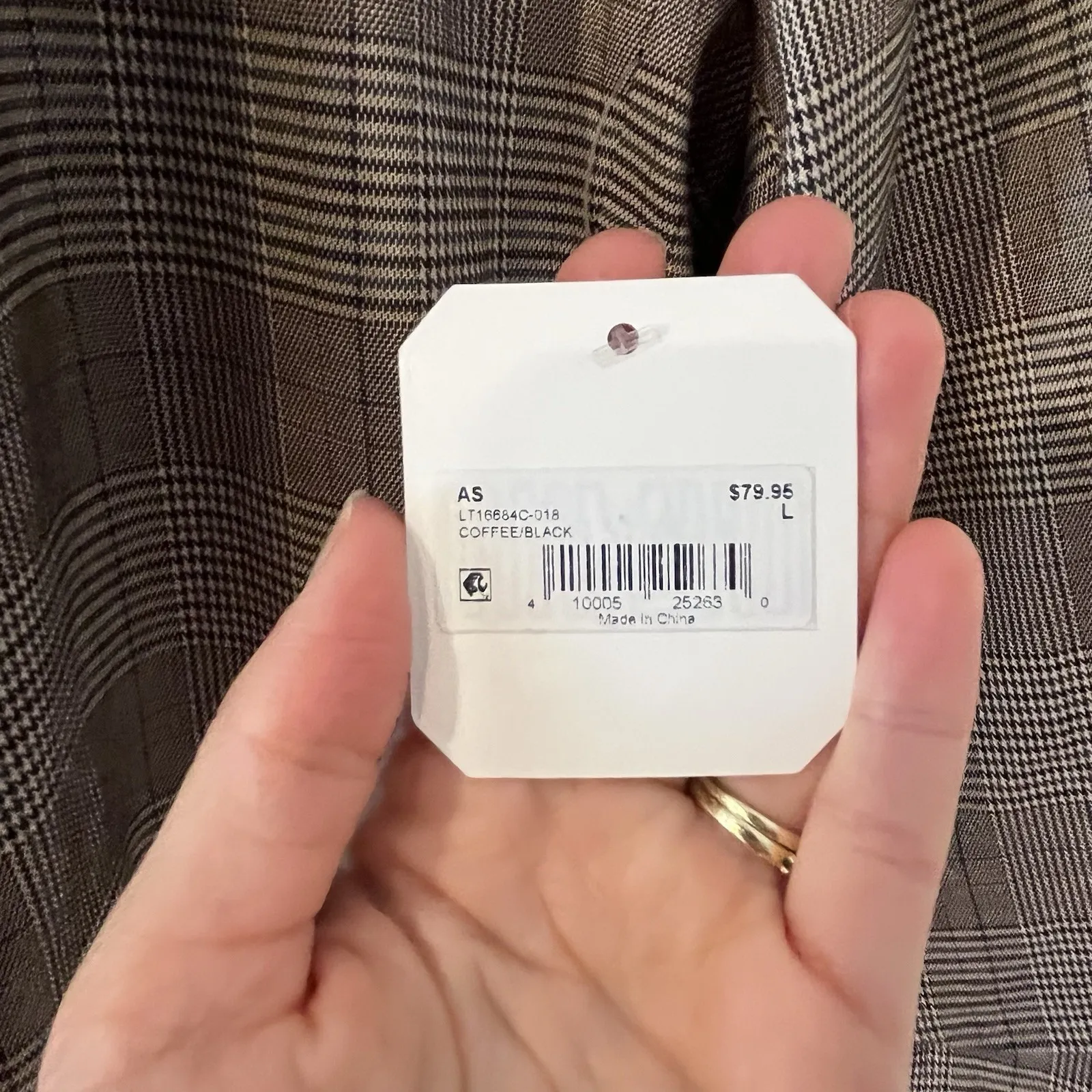 NWT Altar'd State Plaid Collared Longline Blazer Jacket Casual Chic Size L - Image 3