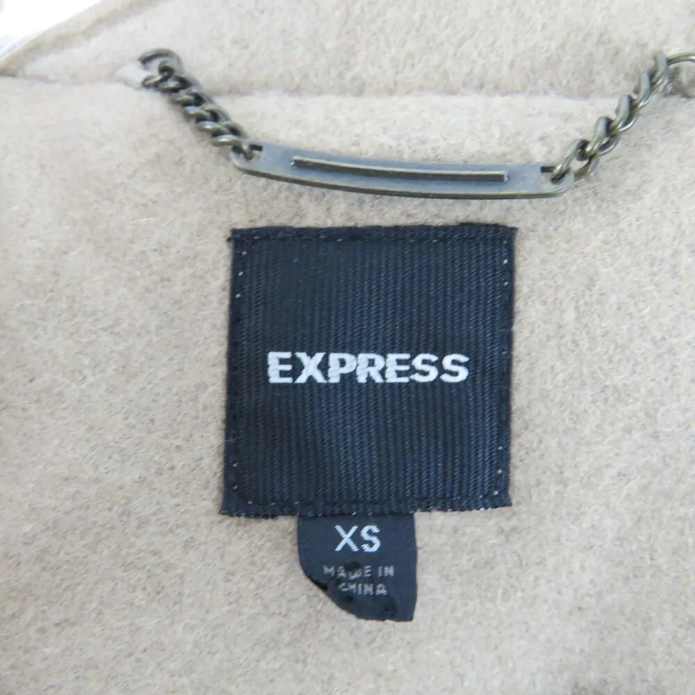 Express Tan Wool Double-Breasted Peacoat Extra Small Winter - Image 10