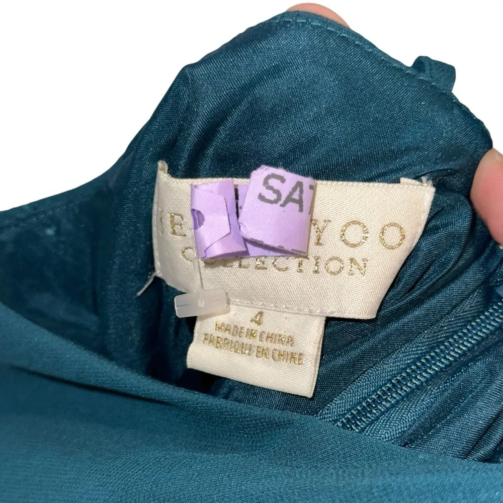 Jenny Yoo Dark Teal High Neckline Maxi Formal Gown / Dress Women’s US 4 - Image 5