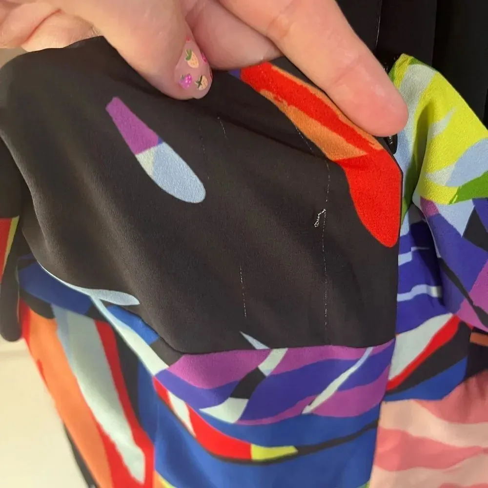 Josie by Natori NWT Black Leaf Halter Jumpsuit size 16 floral colorful women’s Black - Image 9