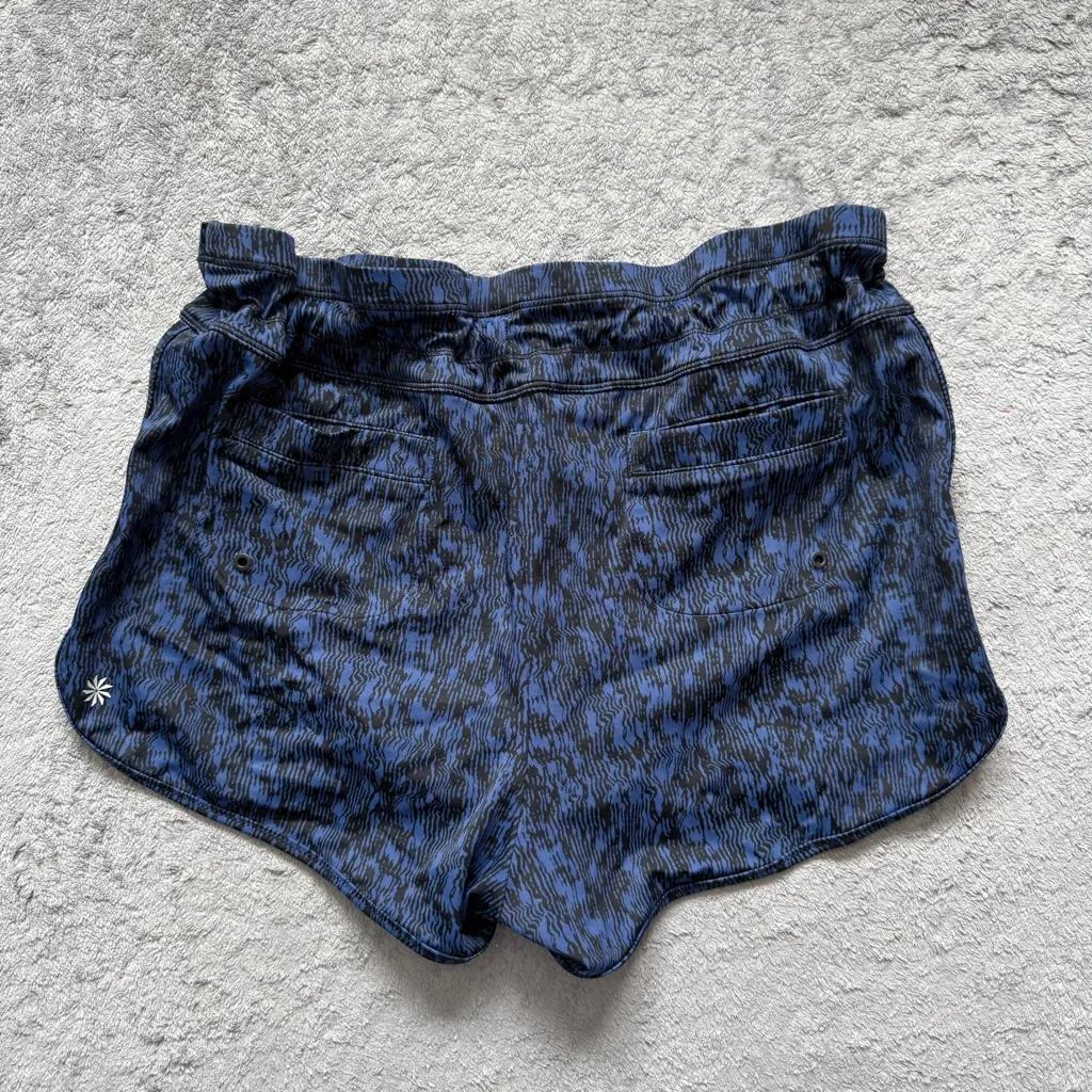 Athleta Surge Swim Short Traverse Geo Navy Back Pockets Vacation Beach - Image 2