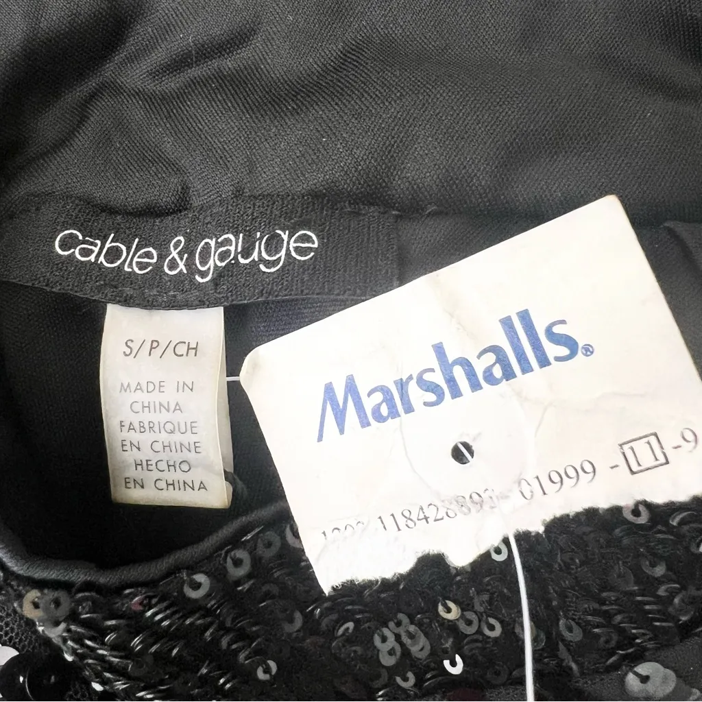 NWT Cable & Gauge Black Sequin Sleeveless Mock Neck Dressy Blouse Top Size Small - Image 8