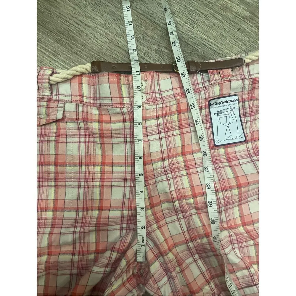 Gloria Vanderbilt Plaid Bermuda Shorts 12 Stretch New - Image 5
