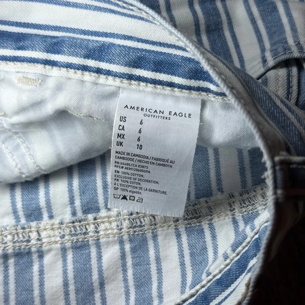 American Eagle Striped Mom Shorts Size 6 - Image 7