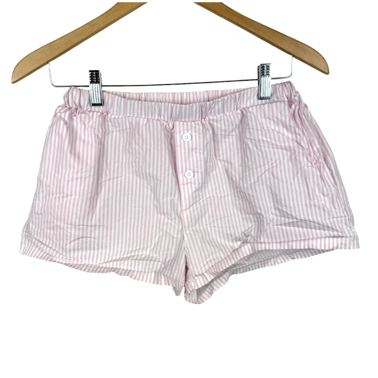 Edikted 100% Cotton Pink and White Striped Shorts w/ Pockets- Small - Image 2