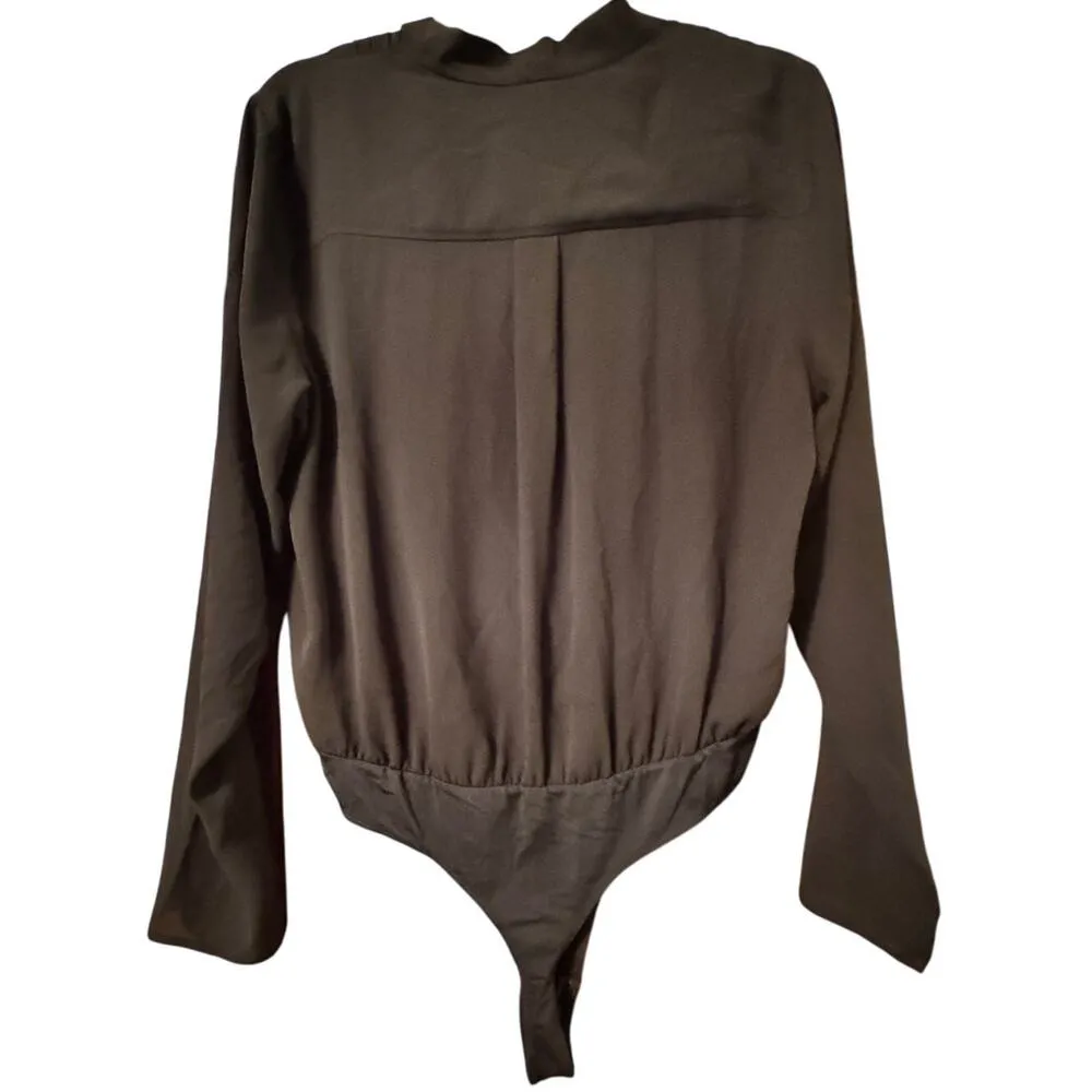 Babaton Aritzia Ambrose Black Nior L Bodysuit classic drape front shear - Image 2