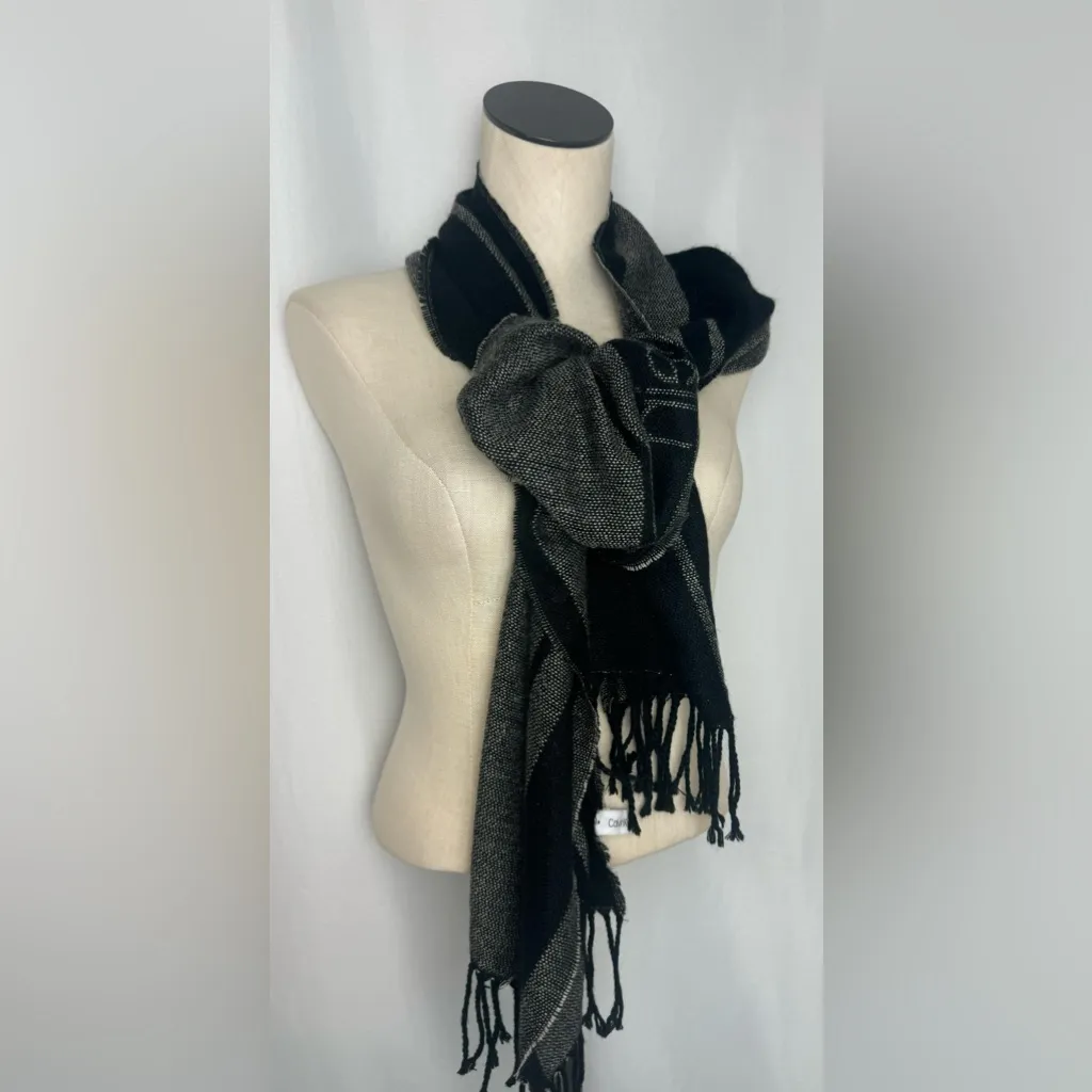 Calvin Klein Charcoal and Ebony Scarf - Image 5