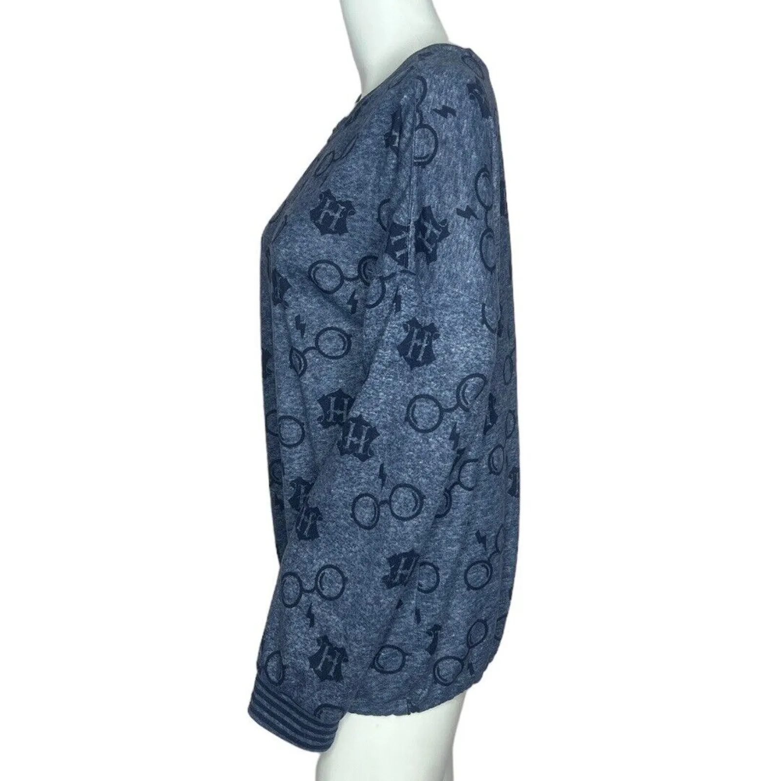 Harry Potter Pajama Set Womens Large Navy Blue Black Wizarding World 2-Piece - Image 4