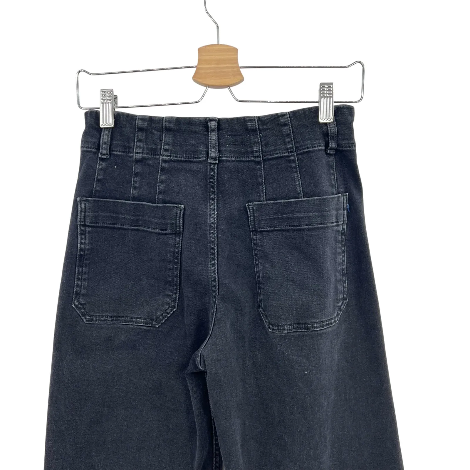 Anthropologie Pilcro The Skipper Jeans Wide Leg‎ Crop Black Size 27P Petite - Image 9