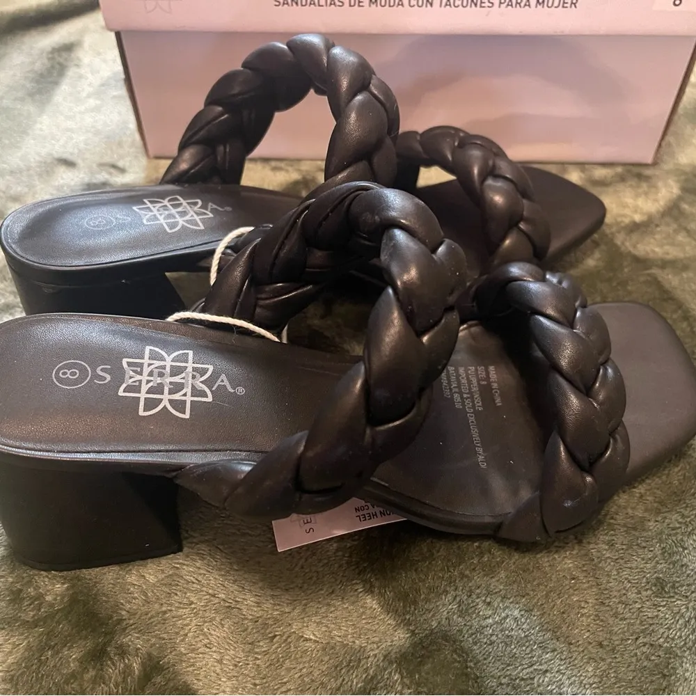 Serra Elegant Black Braided Women's Heels - Image 2