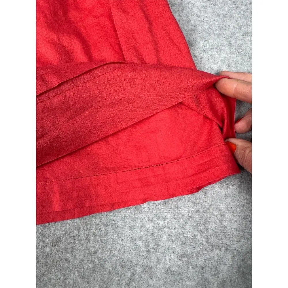 GAP Women's Red Knee Length Cotton Skirt Size Small Casual Spring - Image 4