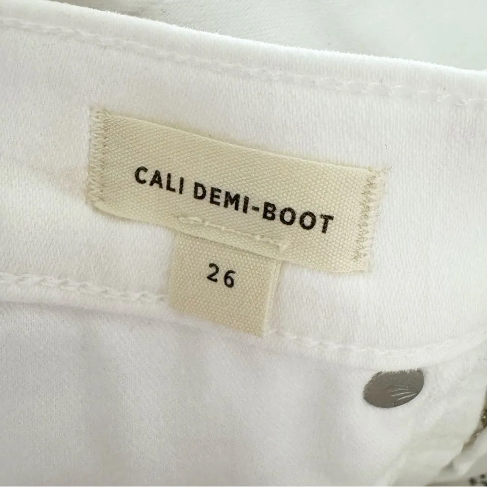 NWT Madewell Cali Demi-Boot Jeans in Pure White AJ195 Size 26 - Image 9
