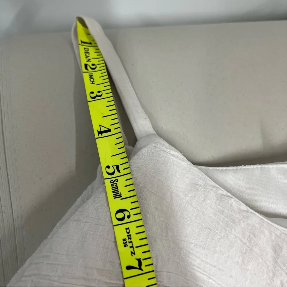 NY Collection M white maxi Dress Beachy size FLAWED - Image 6