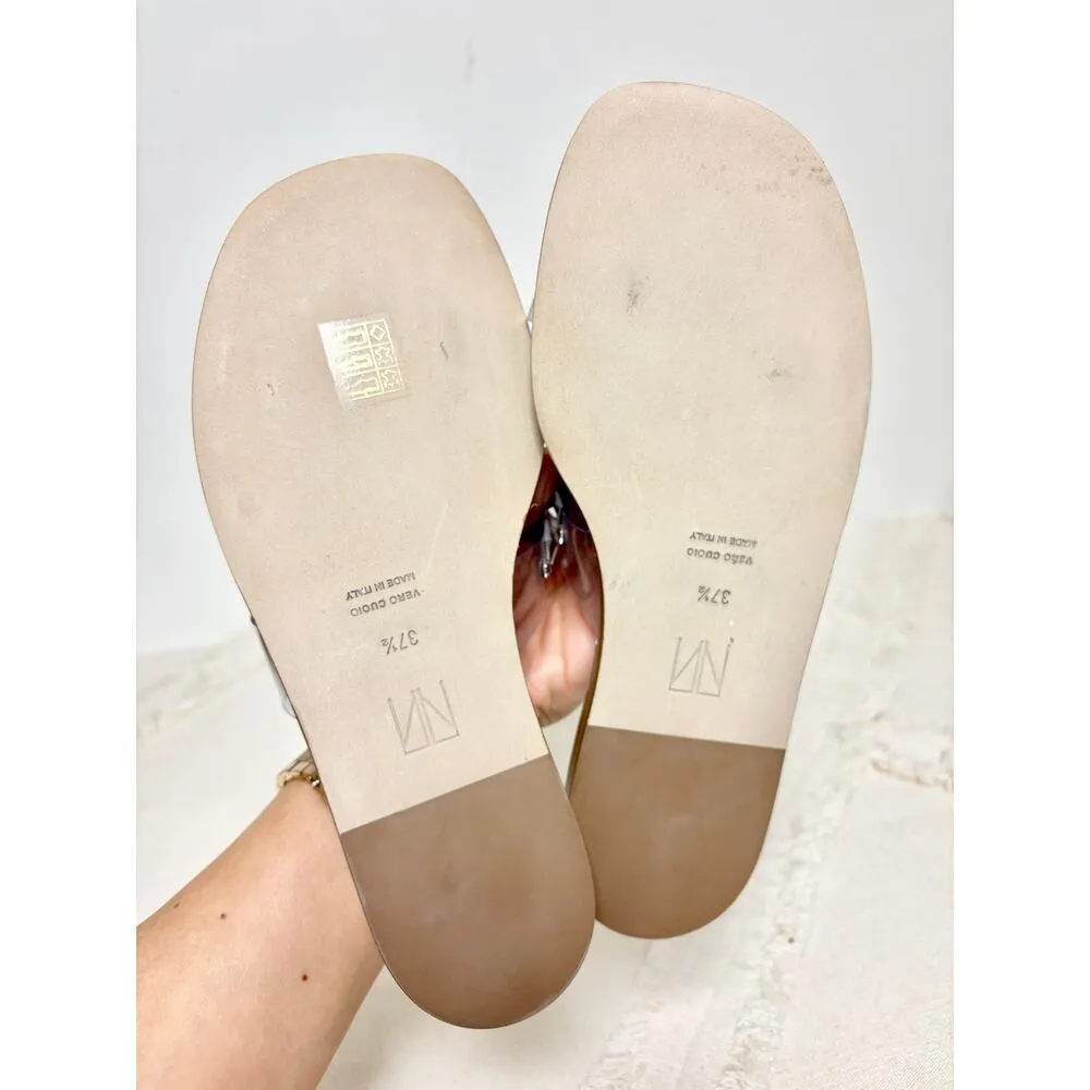 Tamara Mellon Stellaire Flat Slide Sandals Clear And Crystal Silver Women's 37.5 Size 7.5 - Image 8