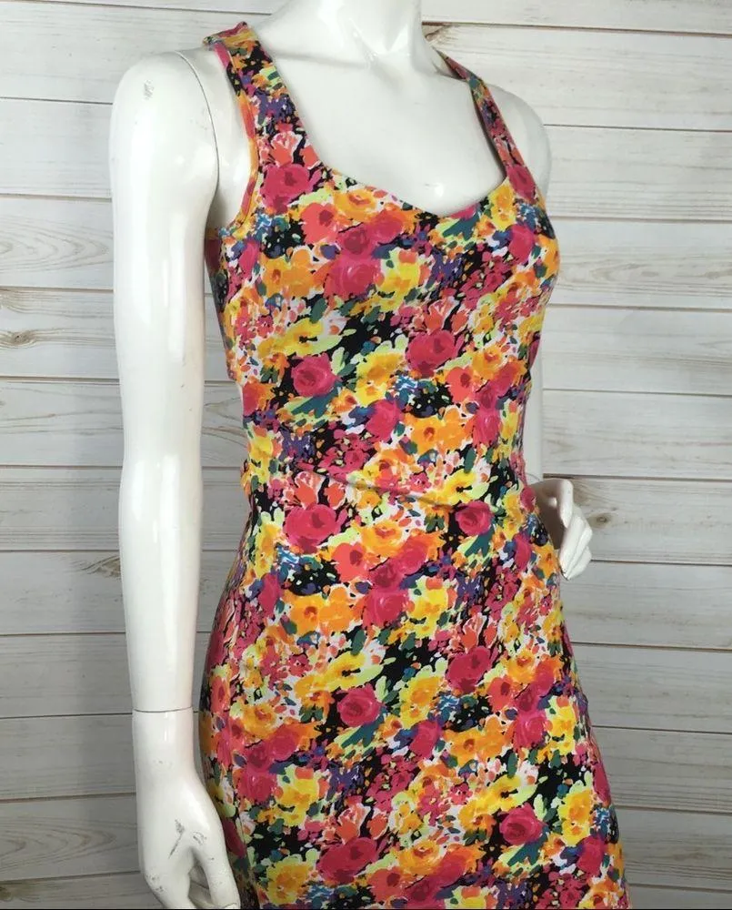 Material Girl Floral Heart Cutout Dress M - Image 4