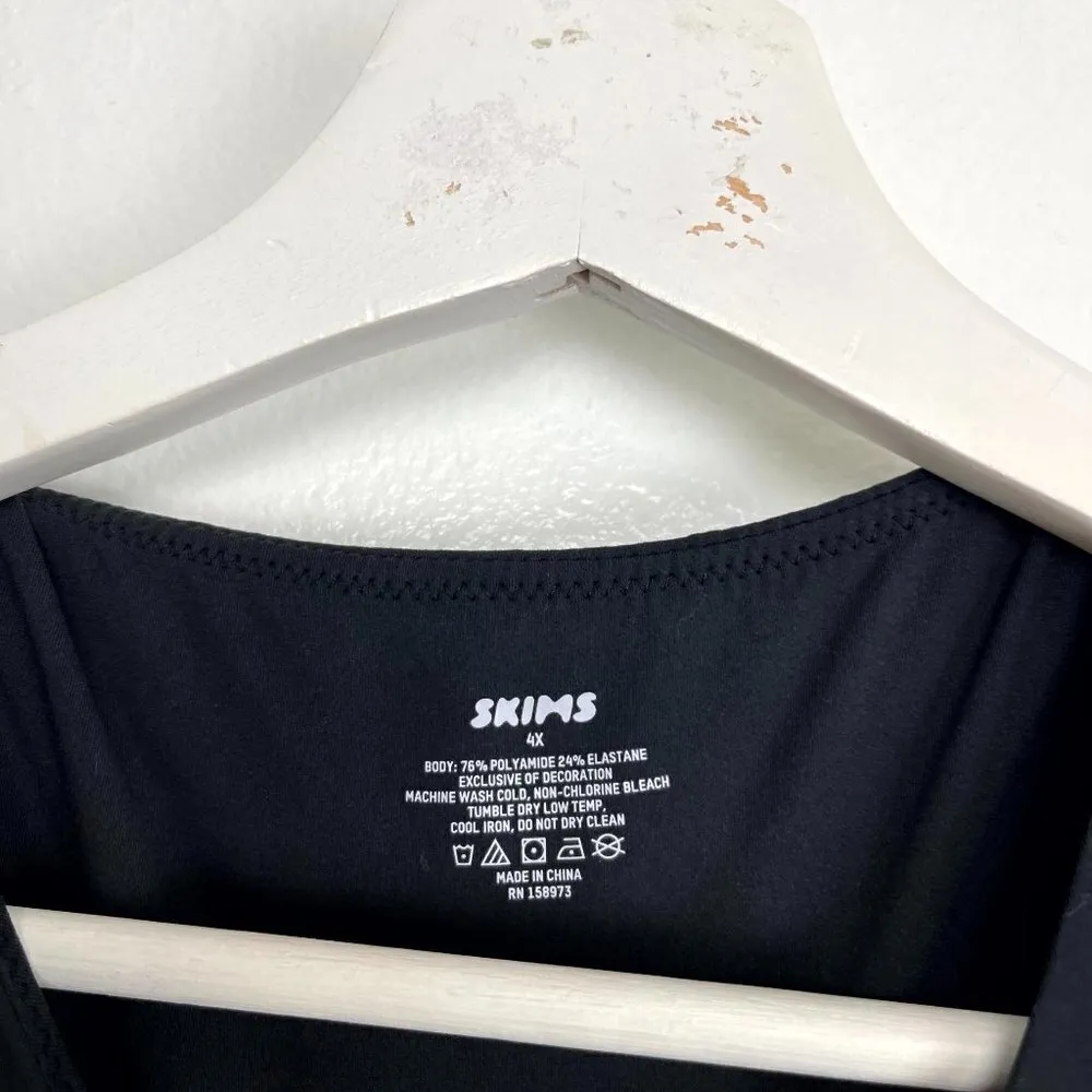 SKIMS Fits Everybody High Neck Bodysuit in Onyx Black Size 4X - Image 7