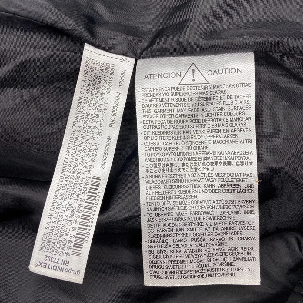 Zara Women’s Black Faux Leather Biker Jacket Size Medium - Image 6