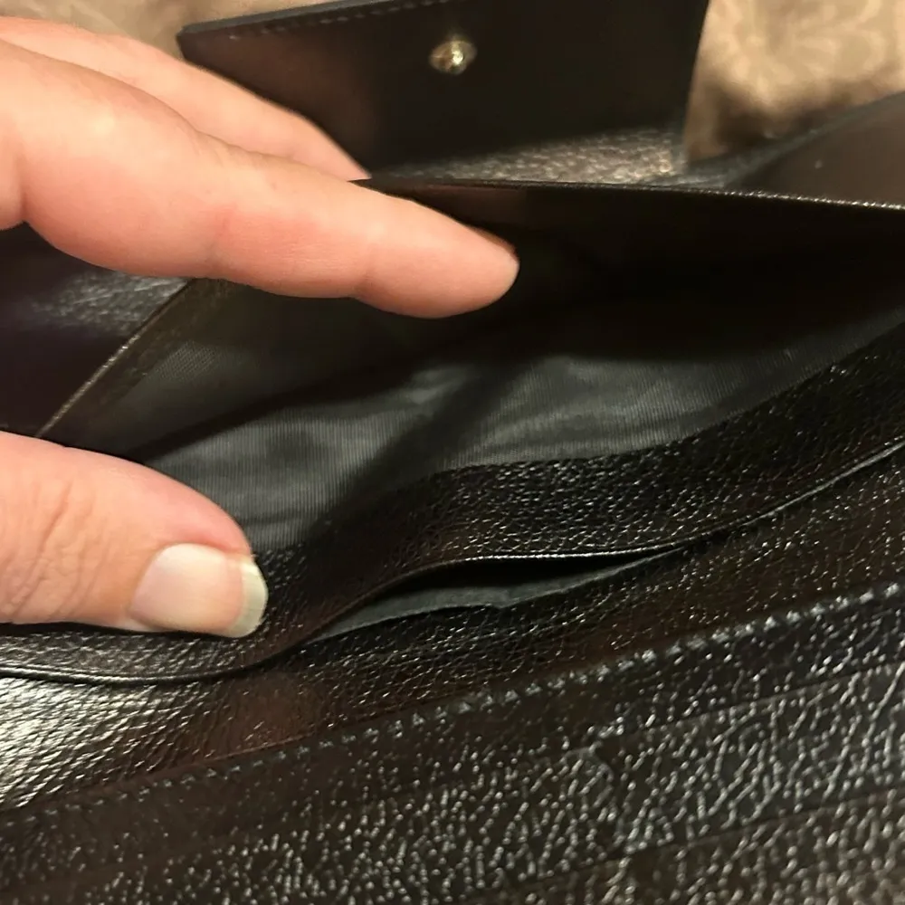 BVLGARI  canvas / leather long trifold wallet black - Image 7