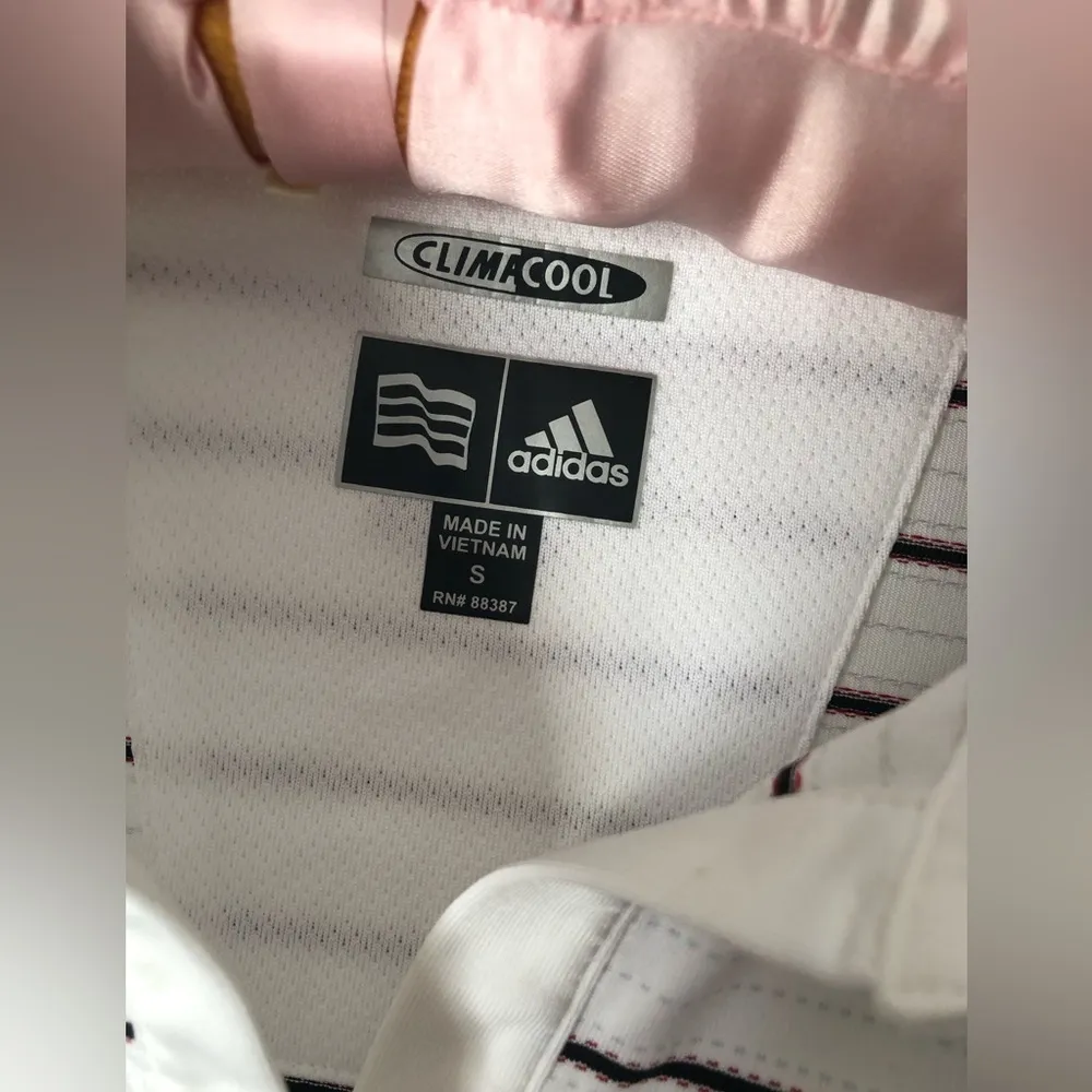 Climacool Women’s Striped Polo Shirt short sleeves Golf Tennis size SMALL - Image 4