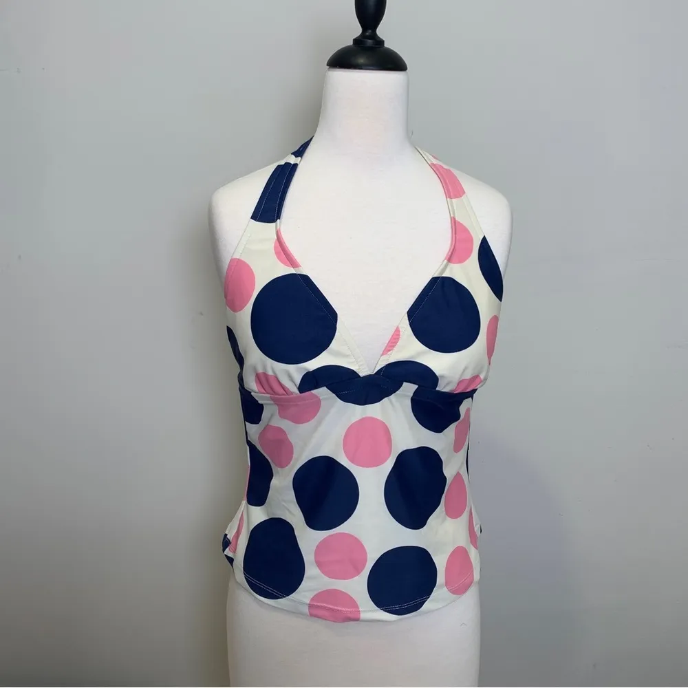 Sunset Separates Polka Dot Tankini Swimwear Size Medium Blue - Image 6