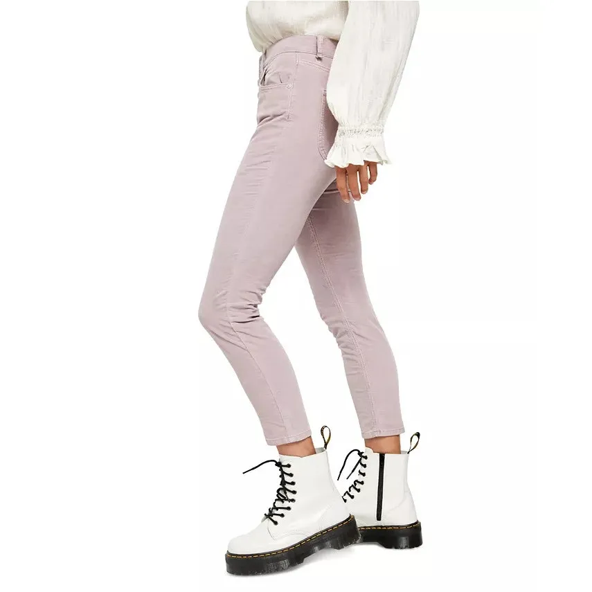 Free People Womens Jeans Size 24 Sun Chaser Corduroy Skinny‎ Periwinkle Lavender - Image 4