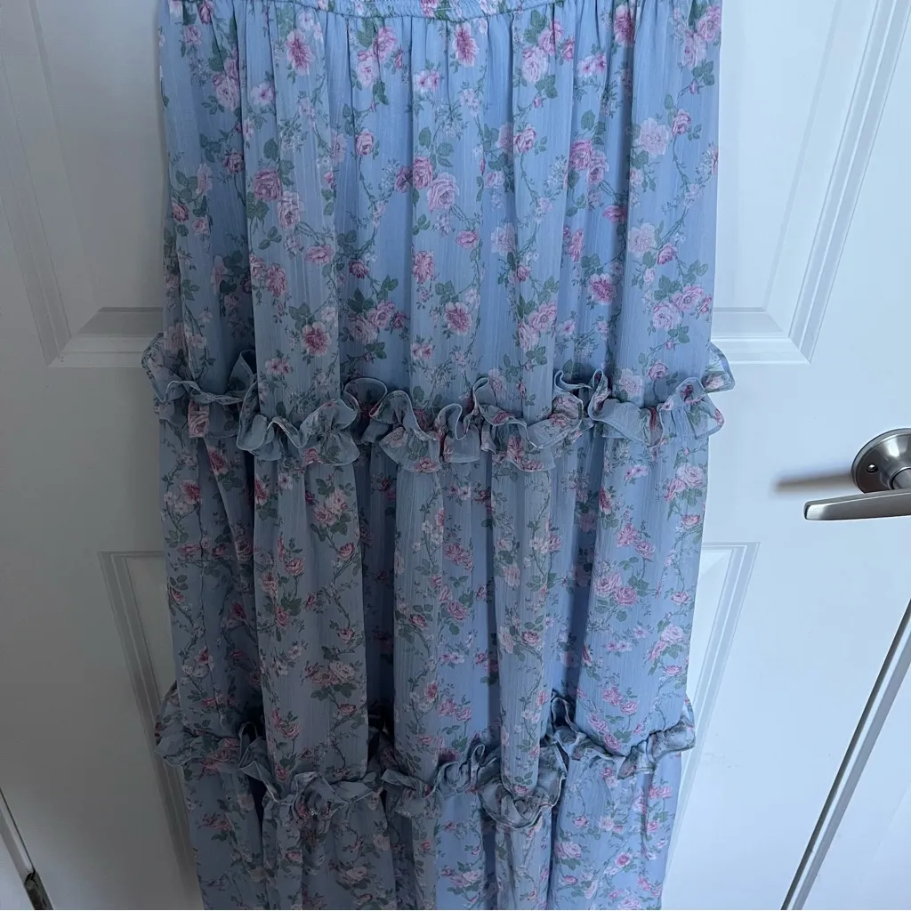 NEW Altar’d State Blue and Pink Floral Maxi Dress Size XS NWT - Image 6