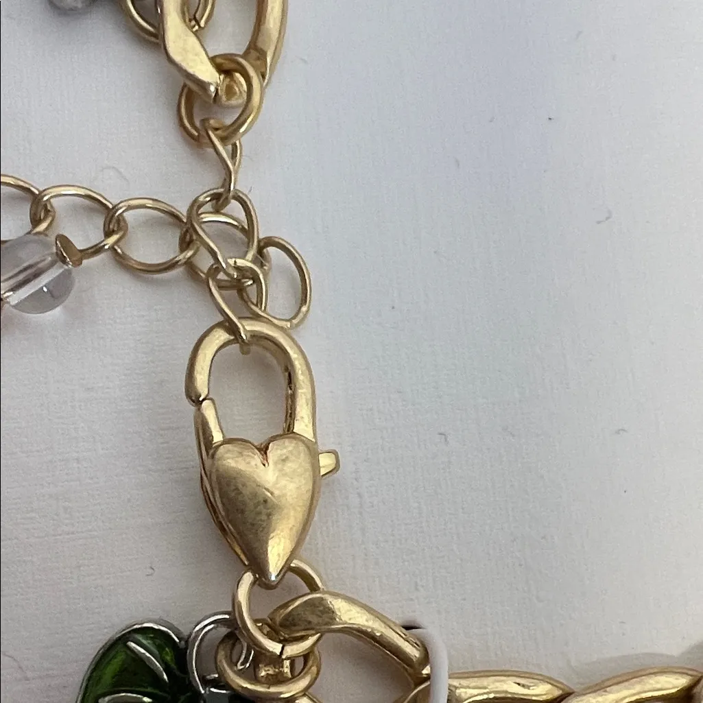 Piper K | Dual-Tone Boho Heart Charm Bracelet w/ Heart Clasp - Image 7