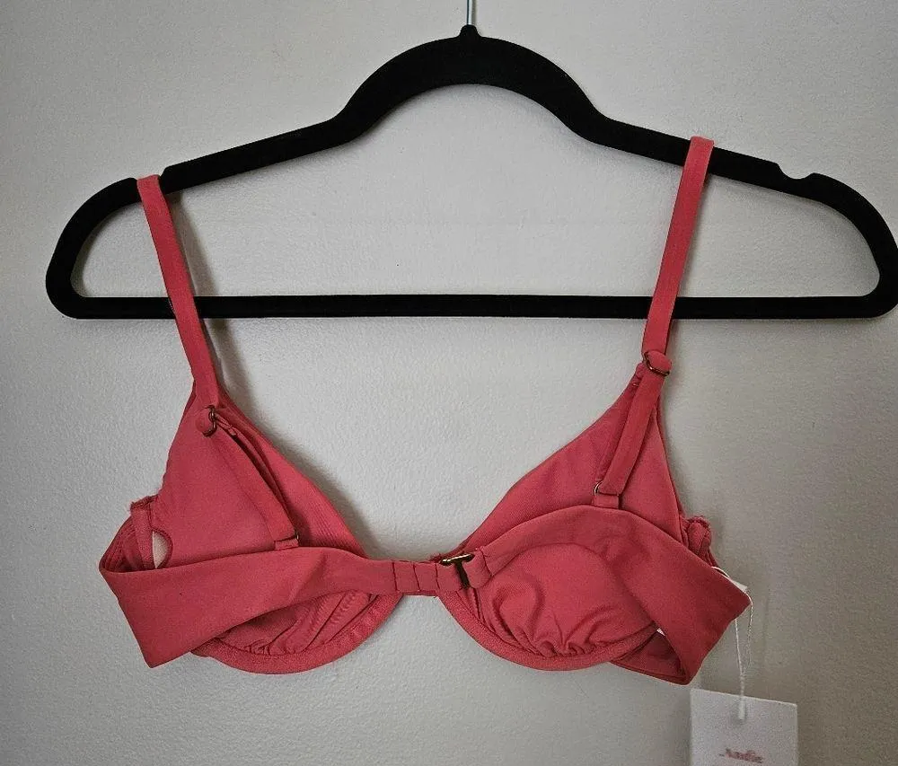 Andie Bathing Suit The Sicily Top Punch Pink Neutral Solid Casual Underwire - Image 5