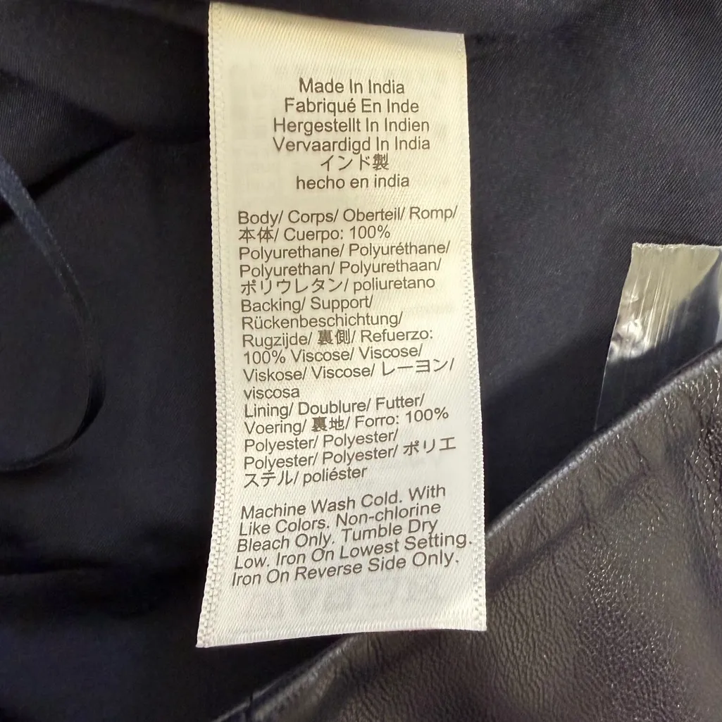 NWT J.CREW Mini Wrap Skirt In Faux Parent Leather Dark Navy Blue 12 - Image 8