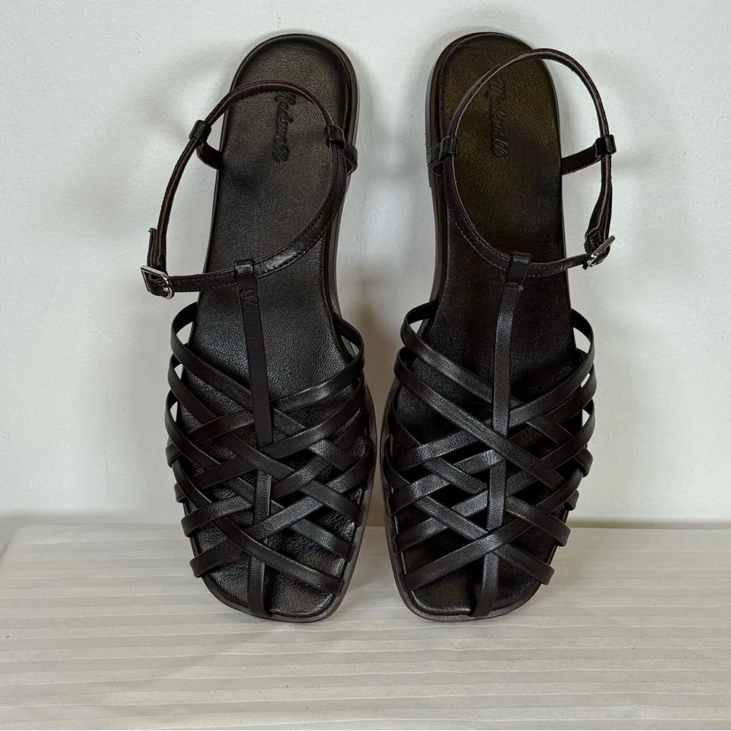 New! Madewell ‘Milano Fisherman Sandal’ Dark Brown Leather Women’s Size 10 - Image 11
