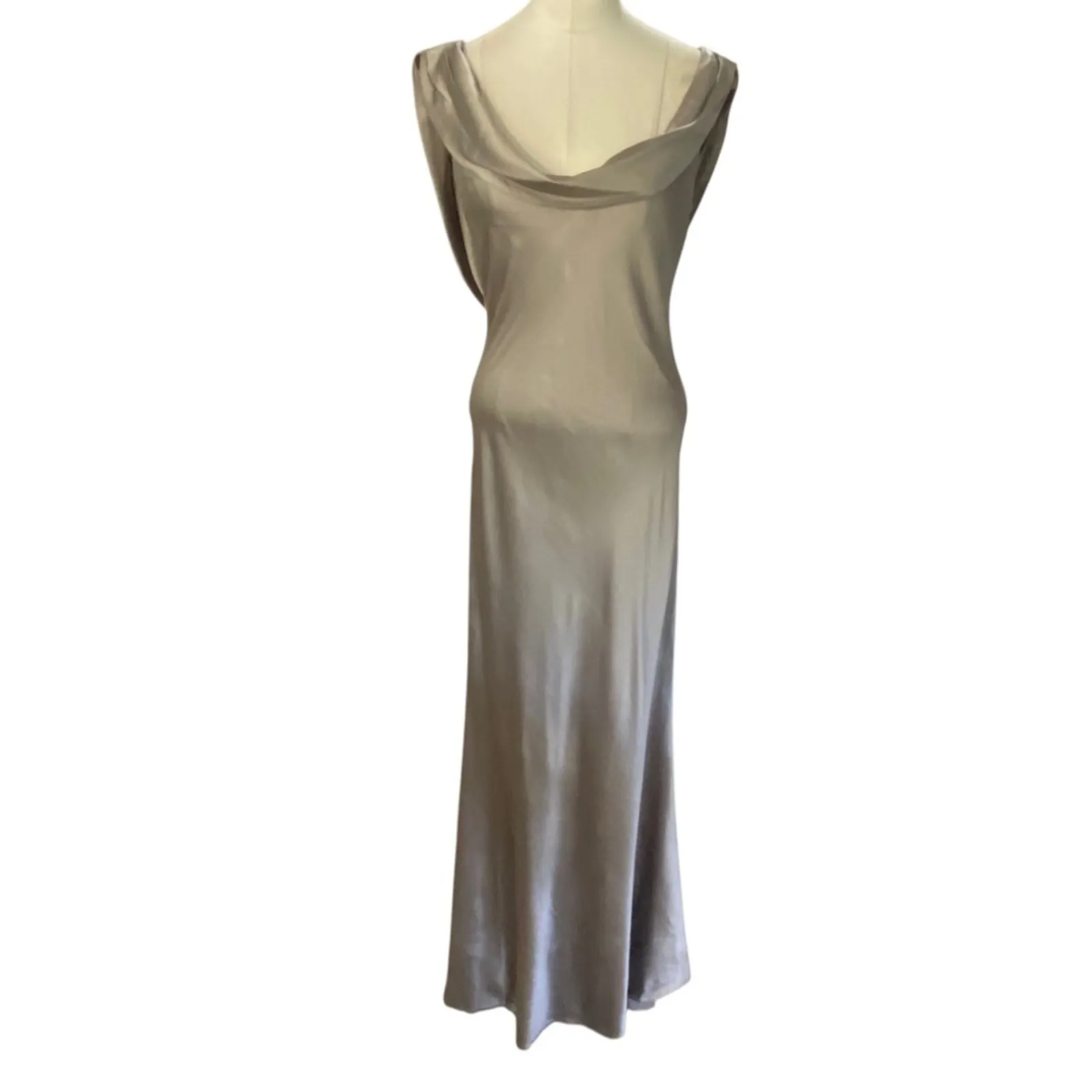 Vera Wang Silk cowl neck Dress Size 2 in champagne floor length cocktail party - Image 12