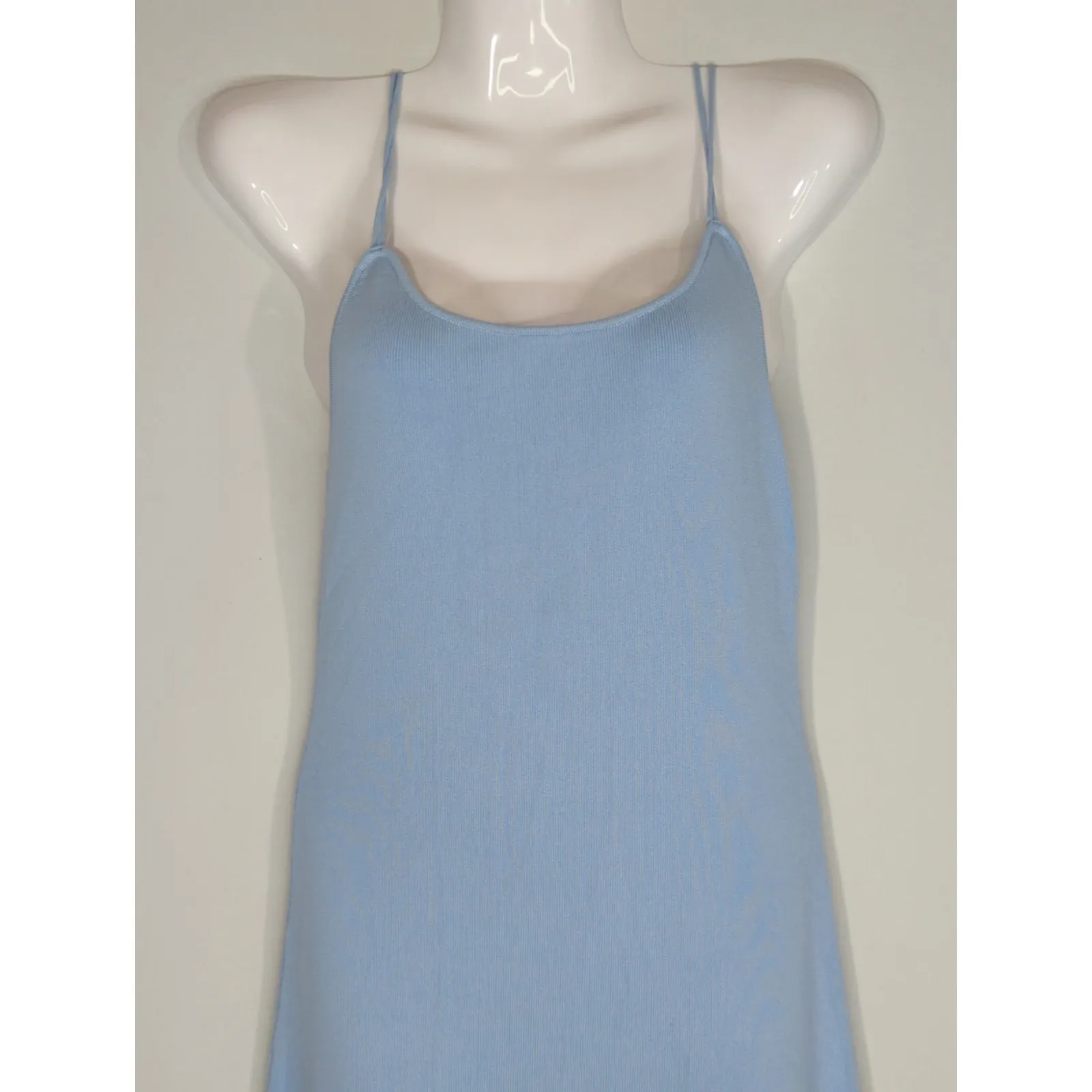 Urban Revivo Light Blue Cami Scoop Neck Slit Hem Dress MEDIUM NWT Coastal Casual - Image 2