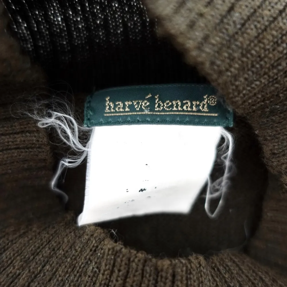 Women's | Harve Benard | Brown Tan Striped Mock Neck Sweater - Image 9