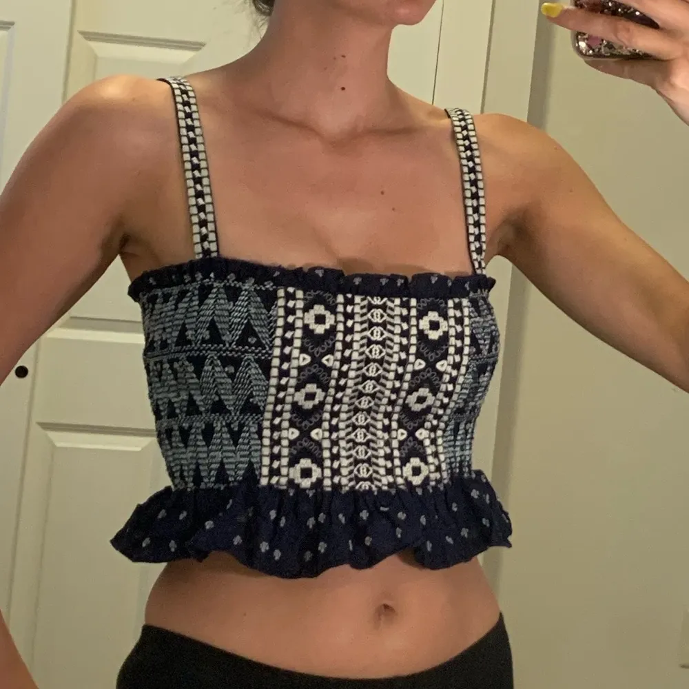 Navy boho crop top Blue - Image 4