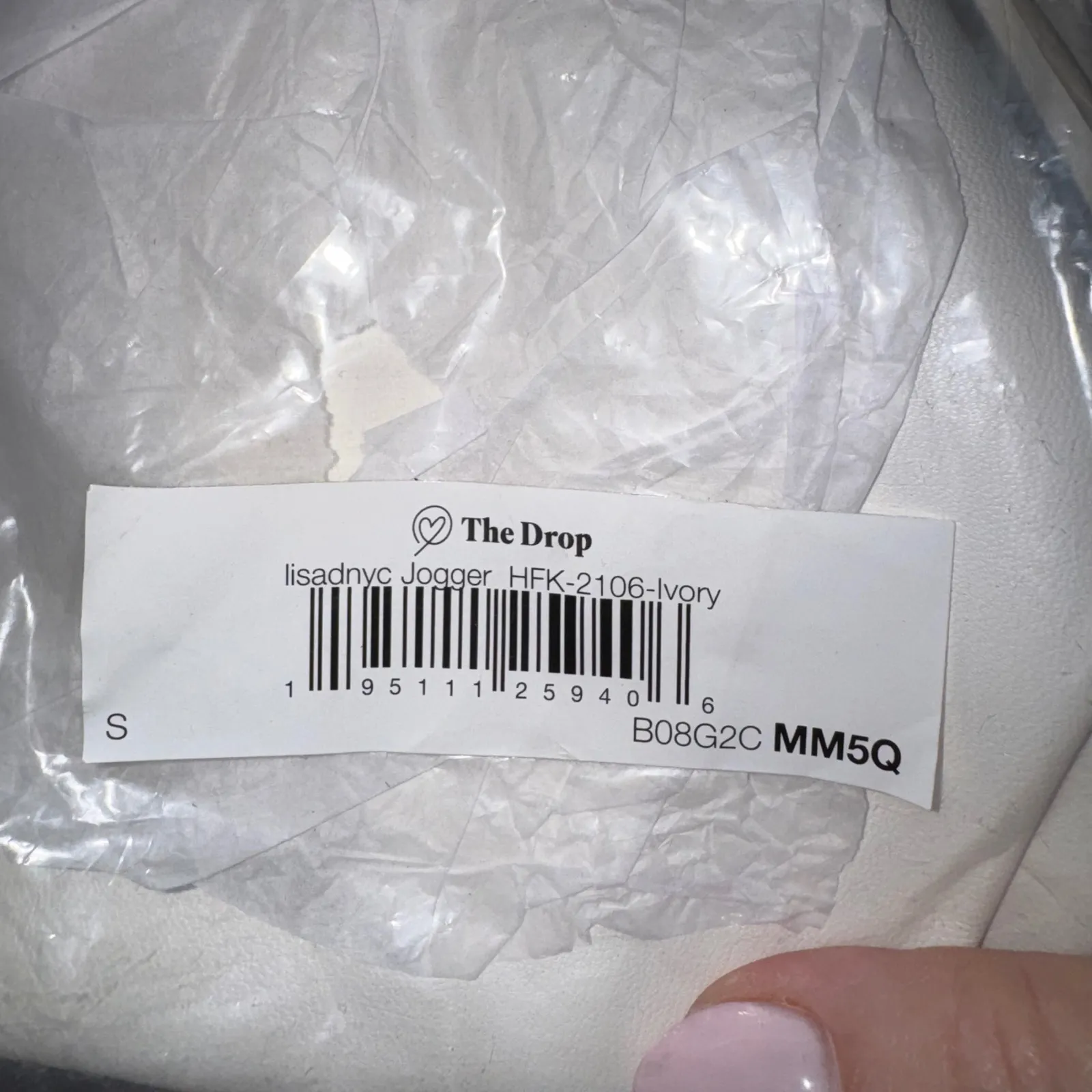 The Drop lisadnyc Jogger HFK2106 Ivory Faux Leather Elastic Waist Pants Size S - Image 8