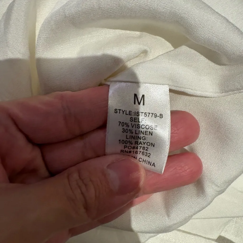 Klesis NWT White Flowy Shorts size M linen blend Size M - Image 7