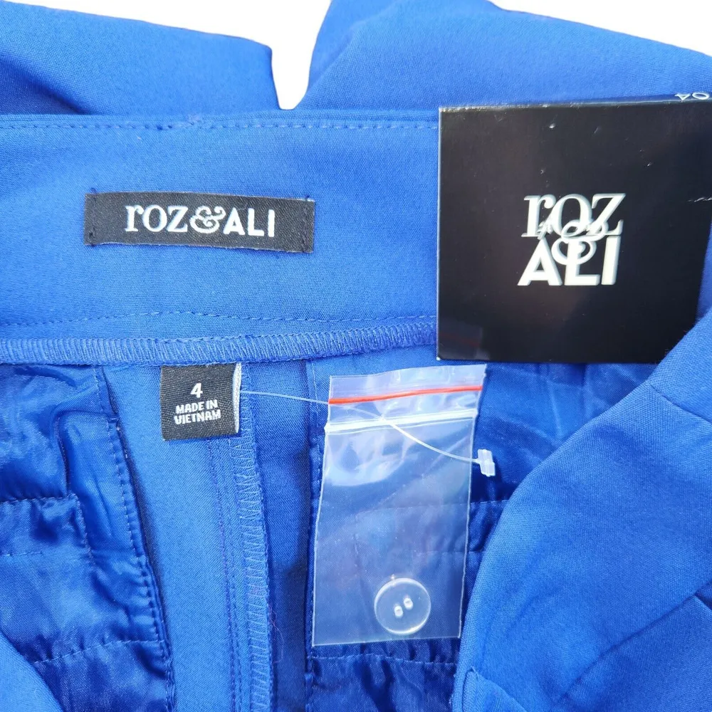 Roz & Ali Blue Signature Fit Ankle Pants Womens 4 Size-Zip Detail Pocket NWT - Image 13
