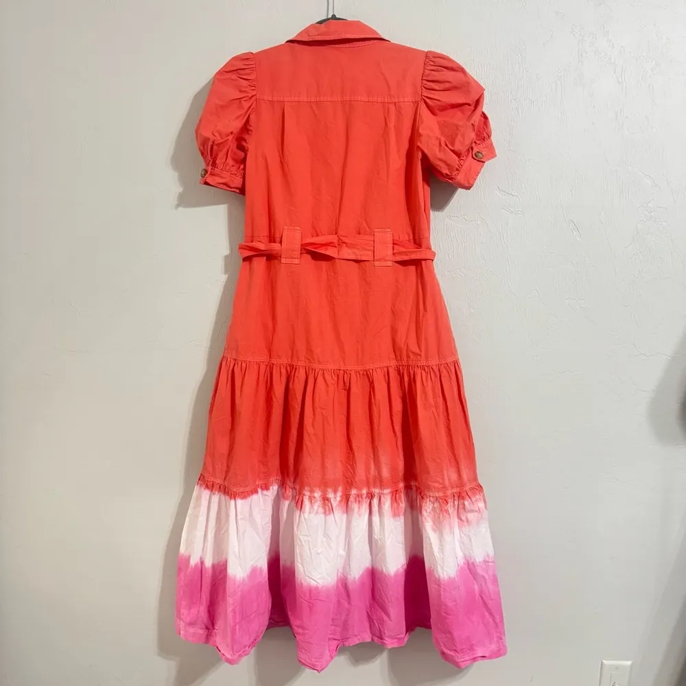 Derek Lam Collective Midi Dress Women's 12 Pink Dip Dye Dress - Image 7