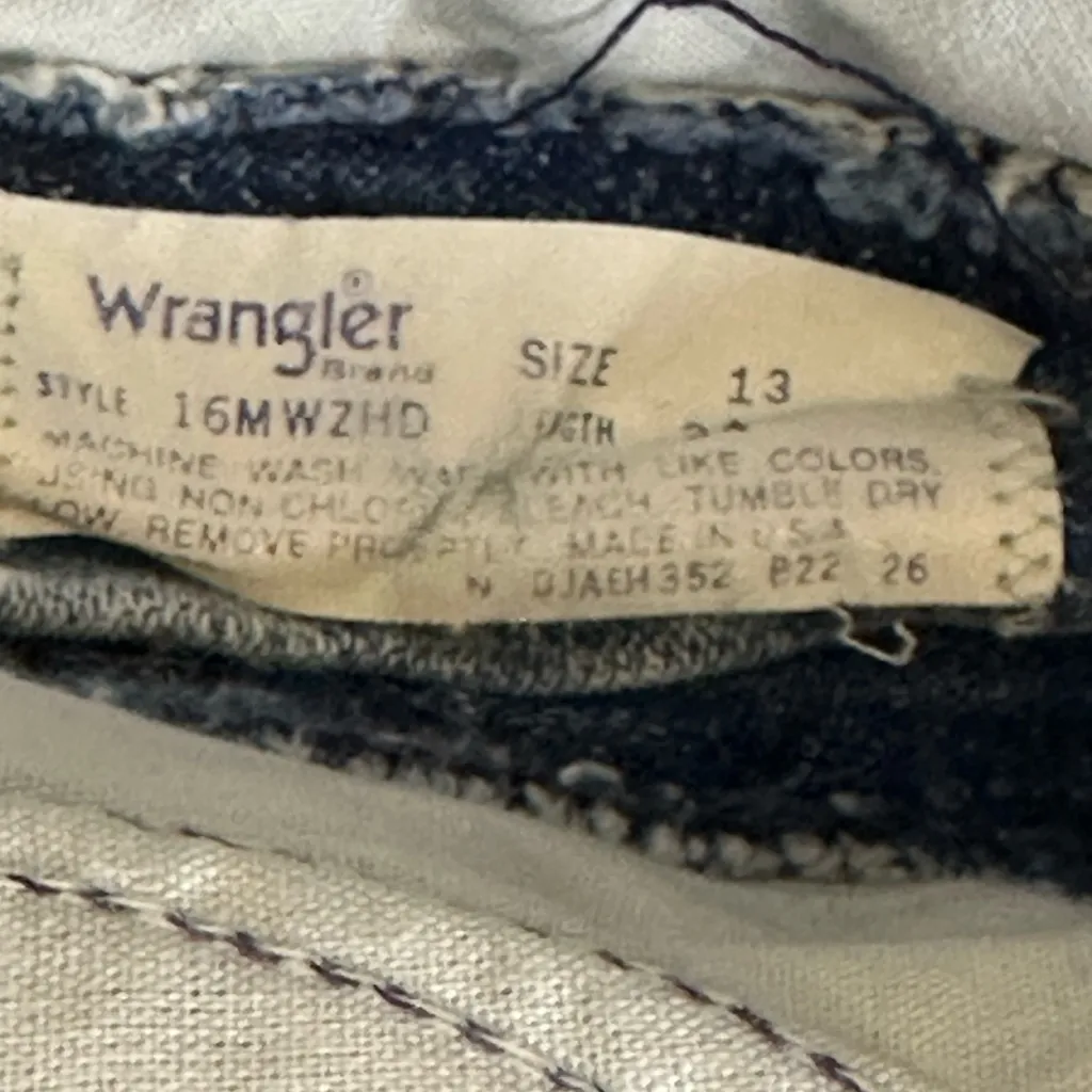 Vintage‎ Wrangler High Waisted Mom Jeans Straight Leg Acid Wash Pleated Size 13 - Image 9