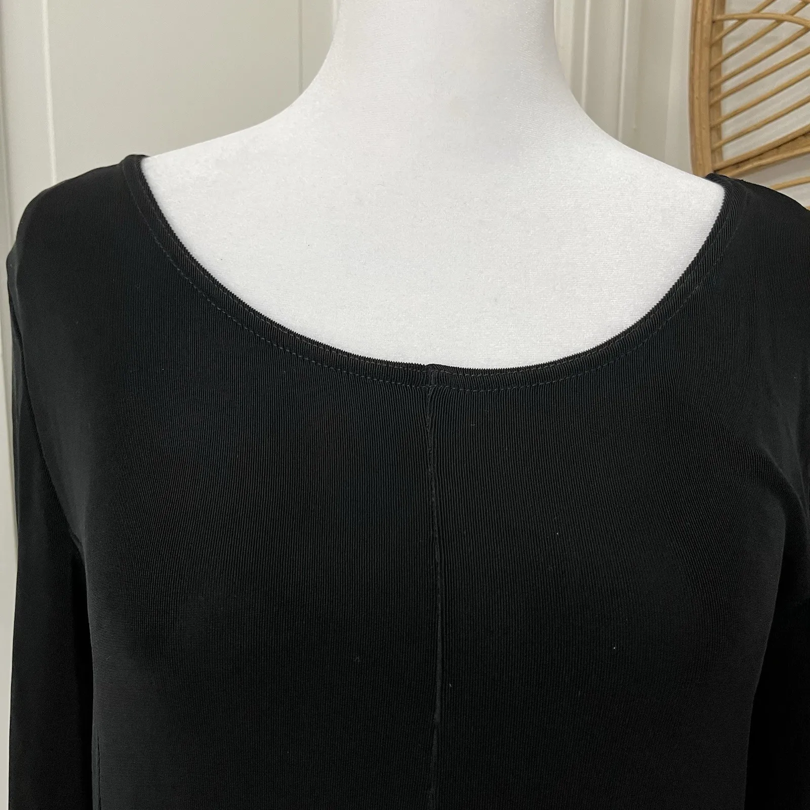 Kiara Black Slinky Flowy Balletcore Gothic Witchy Mourning Fit Flare Dress‎ S - Image 4