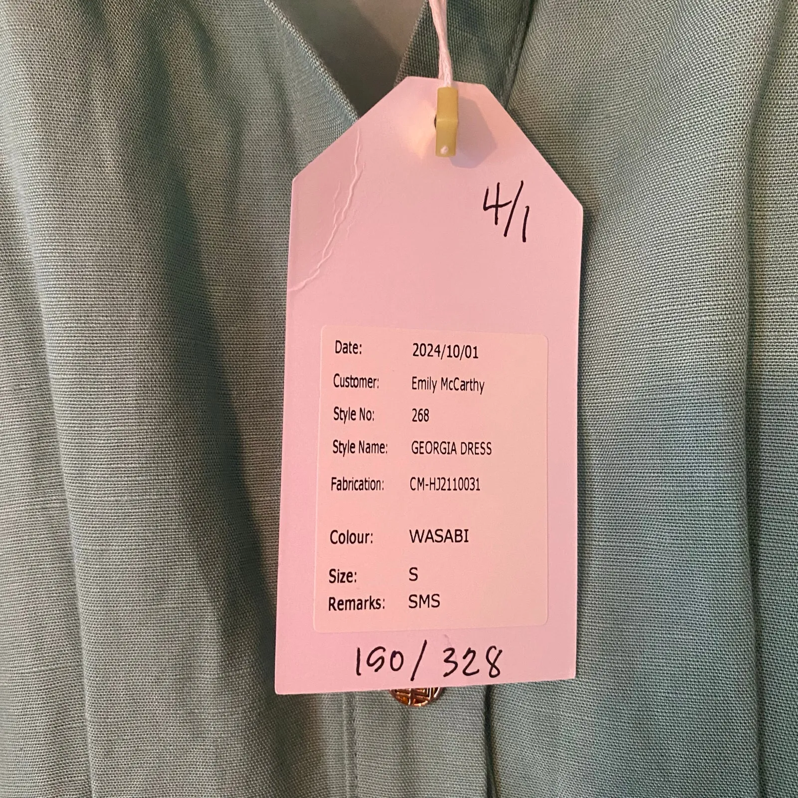 NWT Emily McCarthy Wasabi Green Georgia Shirt Dress Maxi Women's size Small - Image 4