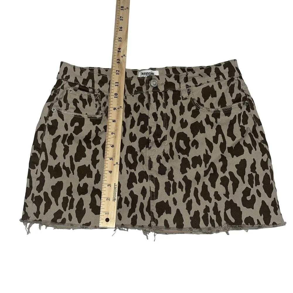Kensie Jeans Leopard Print Denim Micro Mini Skirt 6 / 28 - Image 5