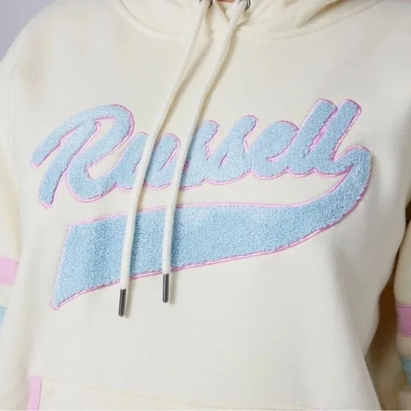 NWT RUSSELL SCRIPT HOODIE Boyfriend Fit VINTAGE WHITE - Image 7
