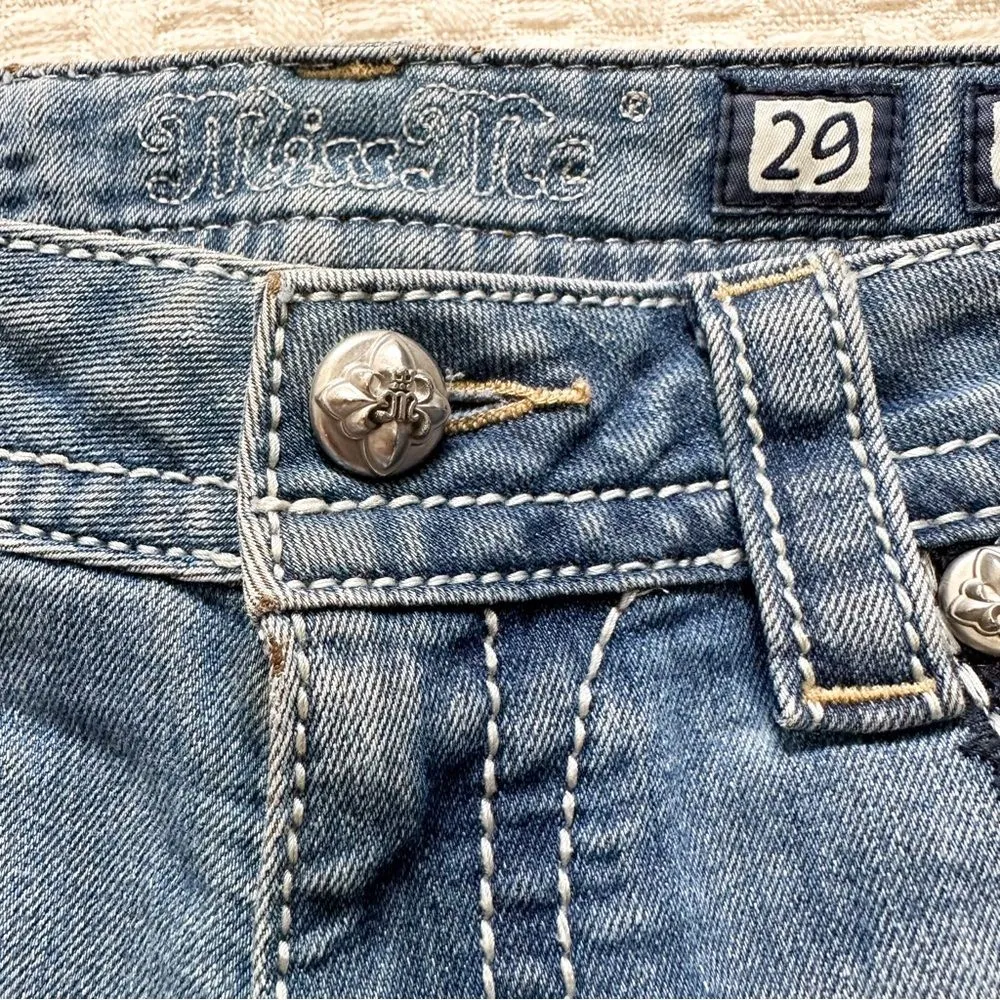 Miss Me Womens Size 29 Signature Rise Boot Cut Jeans Embellished Back Pockets - Image 7