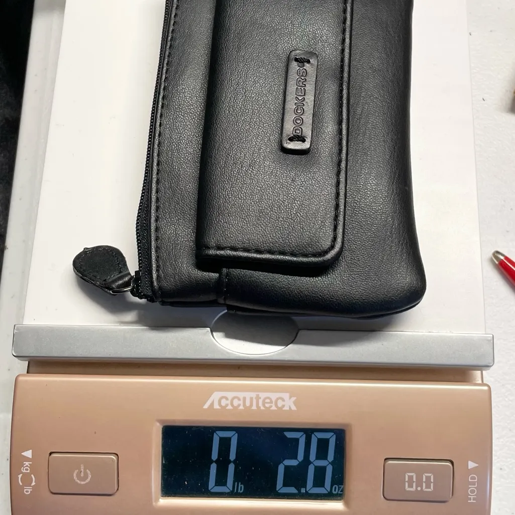 Dockers Mini Coin Purse Wallet Travel Set Card Slot ID Holder Keychain Black - Image 9